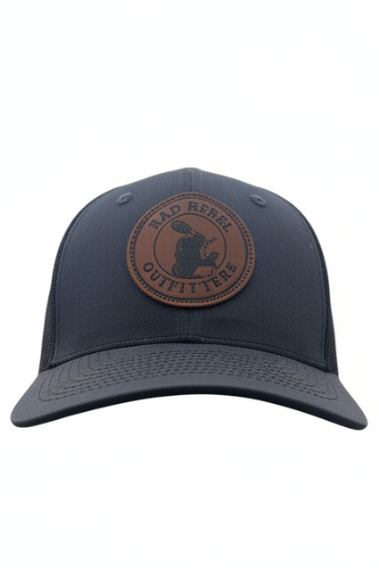 Trucker Hat - Leather Patch (Wheelie Logo)